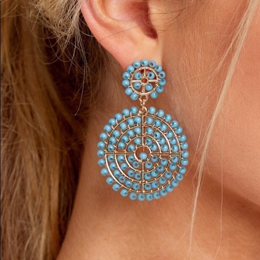 Round drop Turquoise earrings